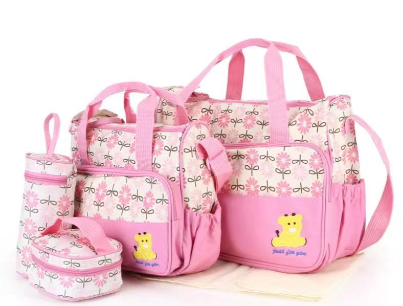 Bolso maternal 5 piezas diseño floral