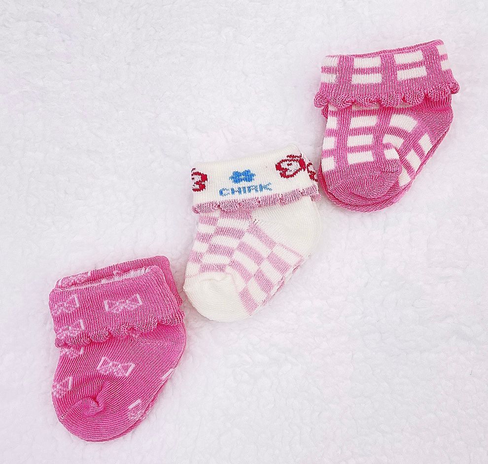 3 pares de calcetines de algodón con doblez