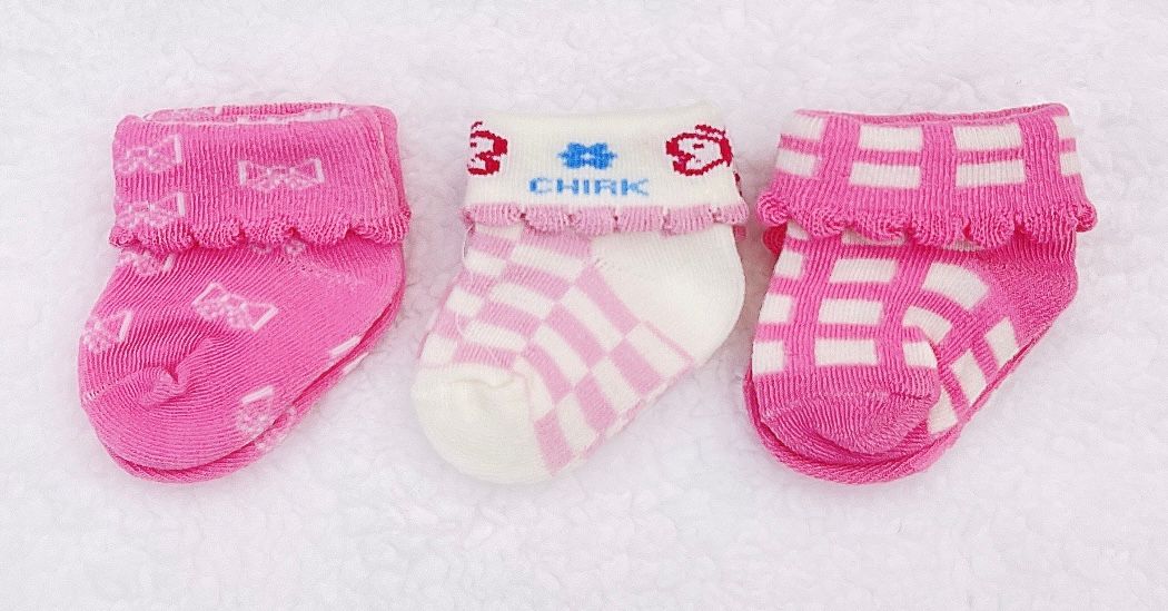 3 pares de calcetines de algodón con doblez