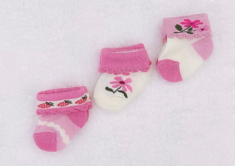 3 pares de calcetines de algodón con doblez