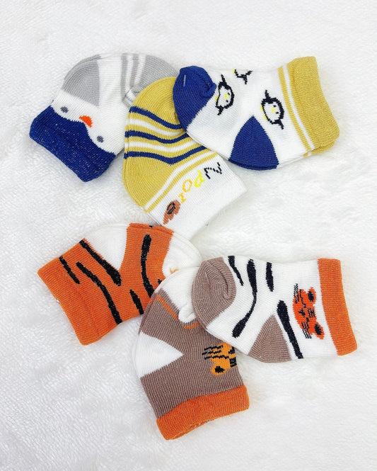 6 pares de calcetines 100% algodón con diseño niño