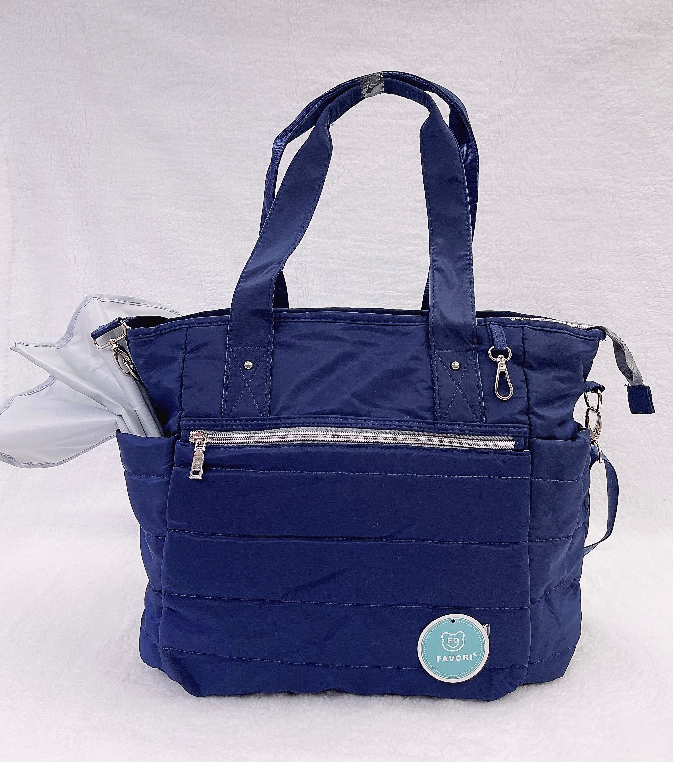 Bolso maternal impermeable mas mudador color azul