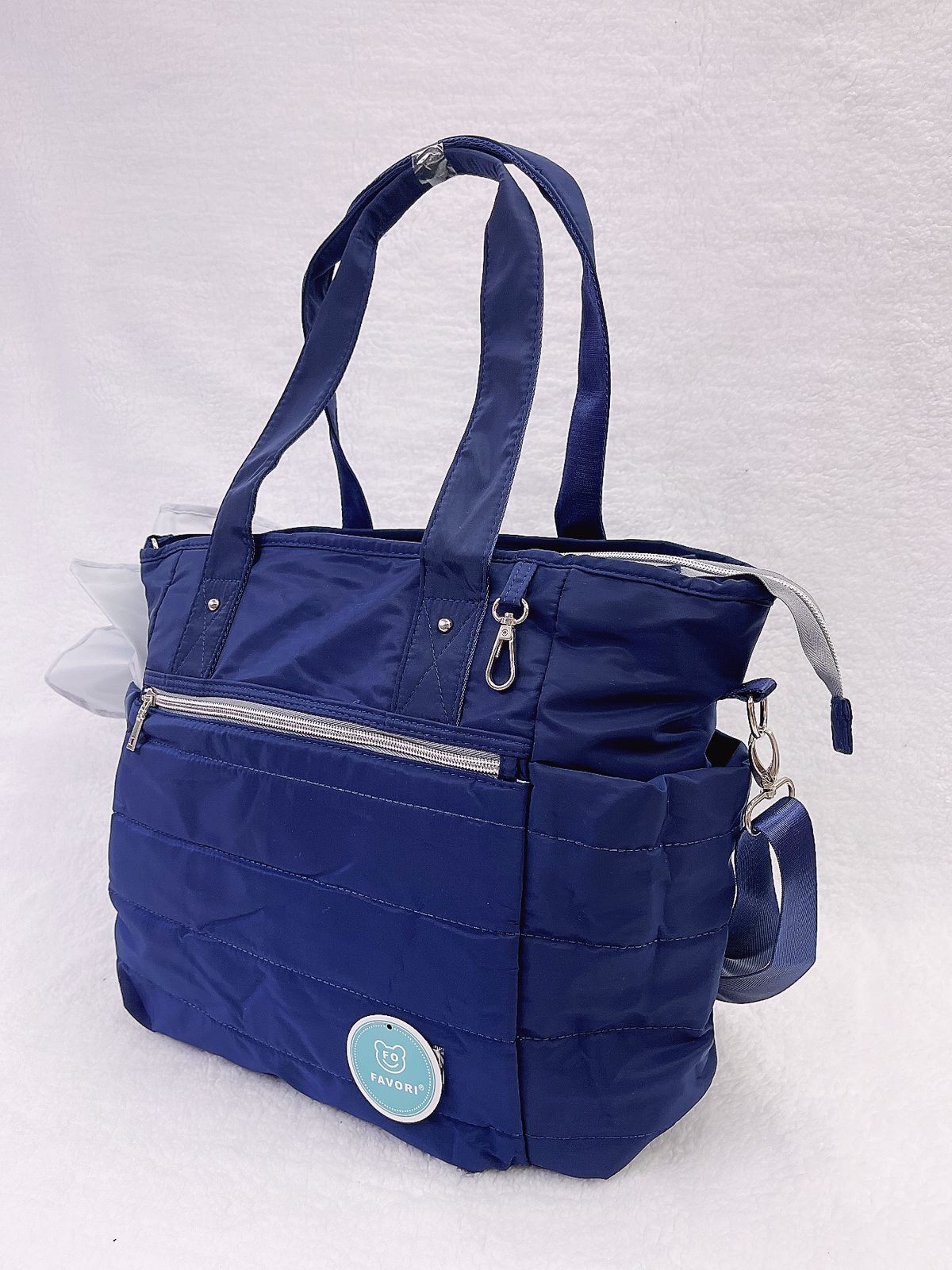 Bolso maternal impermeable mas mudador color azul