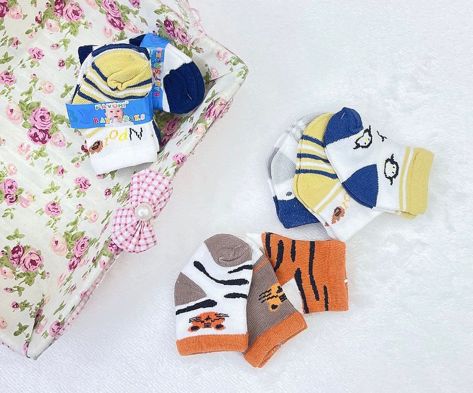 6 pares de calcetines 100% algodón con diseño niño