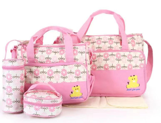 Bolso maternal 5 piezas diseño floral