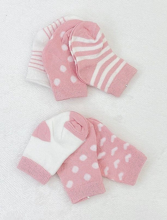 6 pares de calcetines 100% algodón con diseño niña