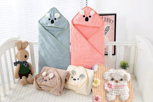 Toalla con diseño de animalito y capucha de 95 x 95 cm en caja de regalo